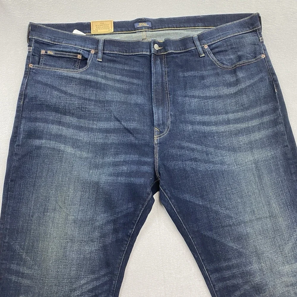 Polo Ralph Lauren Jeans Mens 50Bx30 Blue Denim Pants Hampton Relaxed Straight
